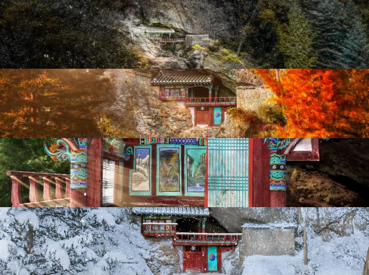 사계절 산사 풍경 미디어아트